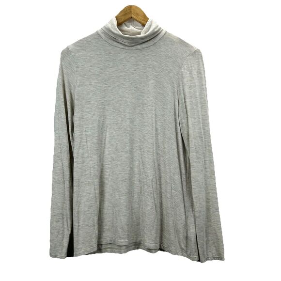 Tahari Turtleneck Shirt Womens Large L Cream Long Sleeve Classic Soft Basic - Picture 1 of 6